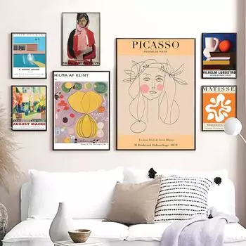 Средиземноморский постер Хильма Аф Клинт, холст, живопись, винтажная абстрактная художественная печать, скандинавская настенная картина для гостиной, домашний декор 21x30cm No Framed