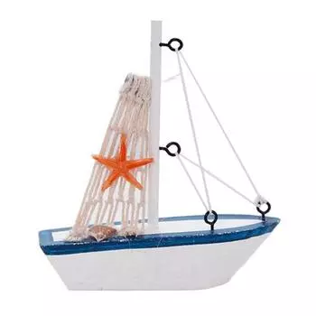 Средиземноморский стиль морского искусства украшения деревянный синий парусник орнамент подарок 3#