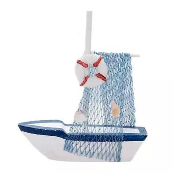 Средиземноморский стиль морского искусства украшения деревянный синий парусник орнамент подарок 2#