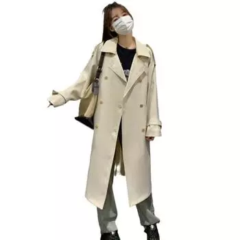 Среднего и длинного тренча Женское весенне-осеннее новое повседневное пальто S