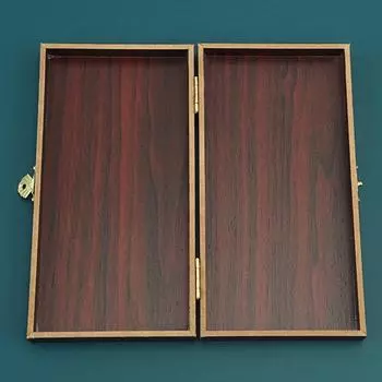 Среднеплотная ДВП Винтажная шкатулка для украшений Ящик для хранения украшений из бисера Контейнер для хранения настольных украшений Ретро-шкатулка 19.5*10*3cm