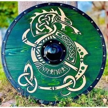 СРЕДНЕВЕКОВЫЙ ЩИТ ВИКИНГА Боевой щит 60,96 см. Щит викингов привлекательного и уникального дизайна.