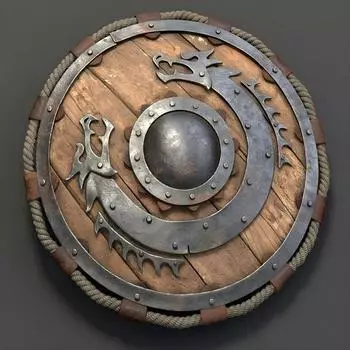 СРЕДНЕВЕКОВЫЙ ЩИТ ВИКИНГА Боевой щит Уникальный дизайн Боевой изношенный щит Щит ручной работы с деревянной работой ручной работы.