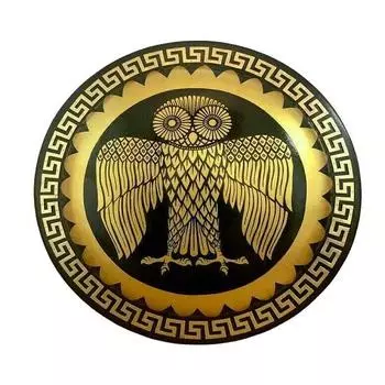 Средневековая афинская сова, настоящий греческий щит гоплита, 60,96 см.