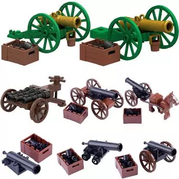 Средневековая армия Наполеоновские войны Солдат Фигурки Игрушки Оружие Оборудование Аксессуары Пушка Модель Строительные блоки MOC Мини-блоки