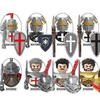 Средневековая больница Львиное сердце, тевтонская империя тамплиеров, модель Золотого рыцаря, блоки, набор кирпичей, игрушки для детей X0348