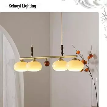 Средневековая французская люстра: Вдохновленный Баухаусом, ретро-американский светильник для защиты глаз для гостиных, спален и кабинетов Three-color Bulb/12W