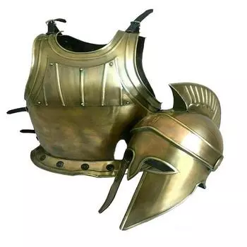 Средневековая куртка с мышцами груди, костюмированная куртка, греческий коринфский шлем, комплект нагрудника и шлема, бронежилет, шлем для Хэллоуина