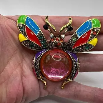 Средневековая мода, инкрустированная стразами, большая брошь в виде пчелы, ретро-персонализированная булавка в виде насекомого, женская одежда, аксессуары