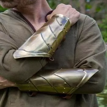 Средневековая нарукавная защита, наручные доспехи, воин, латунная отделка, нарукавная защита, пара наручей, копия костюма SCA LARP.