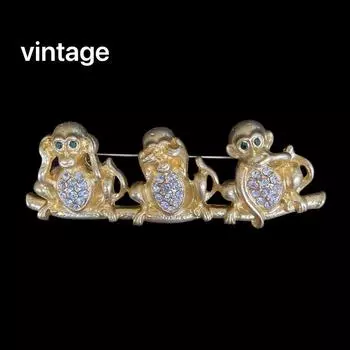 Средневековая настоящая золотая гальванизированная чешская бриллиантовая инкрустация модная индивидуальная ручная брошь в форме обезьяны аксессуары для одежды Brooch