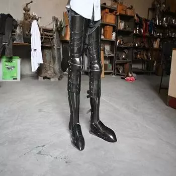 Средневековая полная защита ног, ручная работа, поножи, рыцарские доспехи, защита костюма, индивидуальные исторические доспехи для косплея с обувью