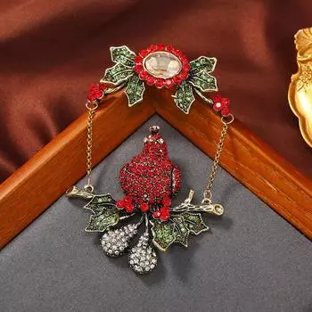 Средневековая винтажная брошь в виде попугая со стразами, ретро-брошь с птицей, полная бриллиантовая, аксессуары для тяжелой промышленности