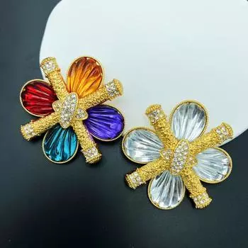 Средневековая винтажная гальванизированная брошь из настоящего золота с бриллиантами в стиле ретро для женщин в стиле вестерн белый