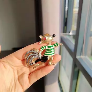 Средневековая винтажная милая маленькая беличья булавка, ретро-брошь в виде животного, гальванизированная глазурь, аксессуары для маленького блейзера