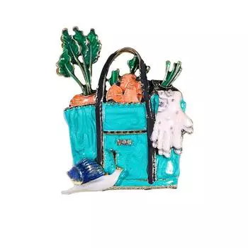 Средневековая винтажная ретро-брошь в виде сумки Пасторальная улитка с эмалью Брошь Аксессуары для одежды