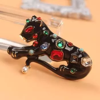 Средневековая винтажная роскошная брошь в стиле барокко с натуральным жемчугом, полностью выполненная вручную, с покрытием из франка brooch чёрный