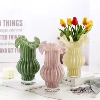 Средневековое искусство ретро роскошь украшения гостиной прозрачный цветок вода питательное молоко и масло ваза ветер