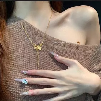 Средневековое роскошное ожерелье с кисточками в виде змеи и бабочки — высококачественная цепочка на ключицу для женщин X1651 золотой