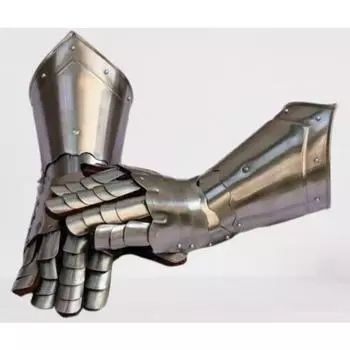 Средневековые боевые доспехи ручной ковки из бронированной стали, рукавицы, доспехи, перчатки серебряный
