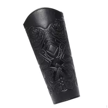 Средневековые нарукавники из искусственной кожи для фестивалей Black 1pcs