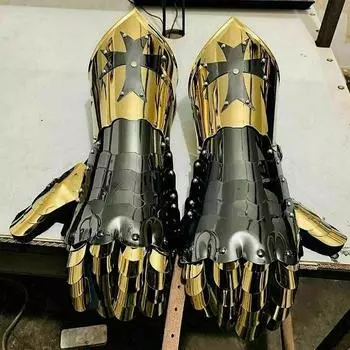 Средневековые рождественские воинские металлические готические рыцарские перчатки функциональная броня