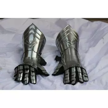 Средневековые рукавицы на Хэллоуин, готические рыцарские доспехи, стальные ларп, перчатки SCA серебряный