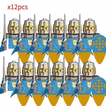 Средневековые рыцари Иерусалима Триполи Замок Фигурки Солдаты Боевой конь Военные строительные блоки Кирпичики Игрушка для детей подарок