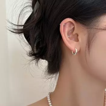 Средневековые украшения, простые серьги-кольца, нишевый женский дизайн, высококачественные серебряные серьги-иглы, отверстия для ушей, темпераментные серьги, новые модели 925 silver needle