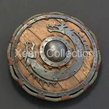 Средневековый 24-дюймовый деревянный щит воина ~ Круглый щит викинга-дракона Средневековье