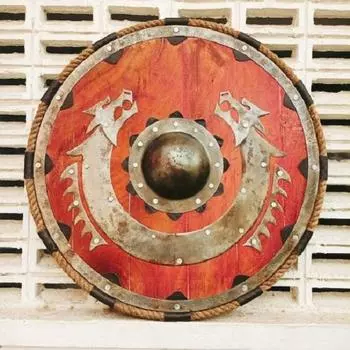 Средневековый 60,96 см Воин Деревянный щит дракона Ivor Valhalla Raven Аутентичный боевой изношенный щит викингов