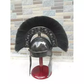 Средневековый антикварный римский шлем HBO, копия рыцарского доспеха с шлейфом в подарок чёрный