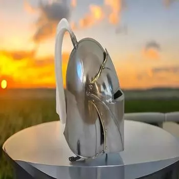 Средневековый барбют в стиле рыцаря-тамплиера с функциональным забралом викингов, 18 калибр, съемный