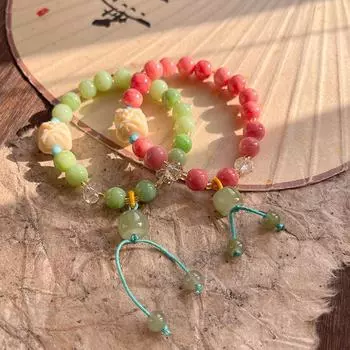 Средневековый браслет из бисера «Танец льва» — 2024 г., высококачественные мягкие украшения для пальцев S648 зелёный