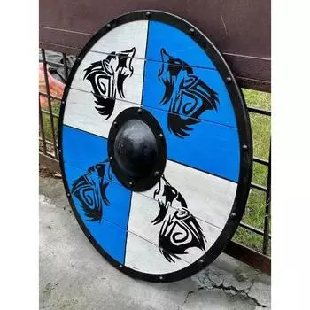 Средневековый Деревянный Щит Викингов Круглый Валгалла Ворон Аутентичный Боевой Щит Викин