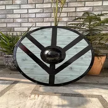 Средневековый деревянный старый щит Щит викингов Функциональный щит 60,96 см