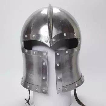 Средневековый функциональный доспех, шлем боевого воина, стальной доспех, шлем боевого воина, носимый шлем
