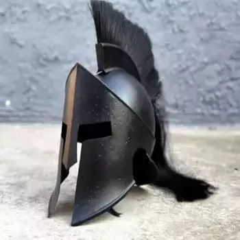 Средневековый греческий спартанский шлем из фильма «300 спартанцев», римский шлем царя Леонида, черная отделка как