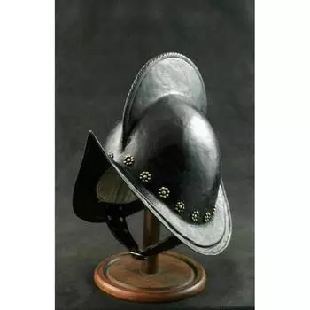 Средневековый испанский шлем Morion из чеканной стали 18 калибра на Хэллоуин чёрный