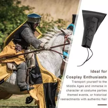 Средневековый кожаный держатель для лягушки, пояс, ножны, аксессуар для костюма, треугольная поясная сумка, сумка для косплея на Хэллоуин коричневый