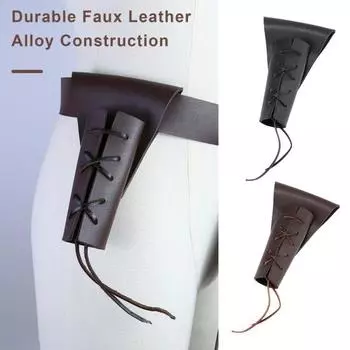Средневековый кожаный держатель для лягушки, пояс, ножны, аксессуар для костюма, треугольная поясная сумка, сумка для косплея на Хэллоуин, винтажный ремень-футляр для костюмированных вечеринок коричневый