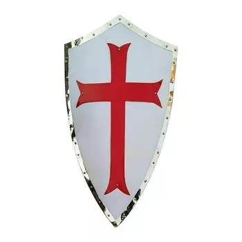 Средневековый Крестоносец Щит Боевой Рыцарь Воин Щит Тамплиер Дизайн Красного Креста