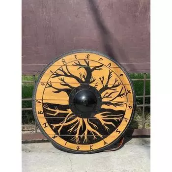 Средневековый LARP SCA Warrior Wood & Steel Viking Круглый щит Armor Templar Shield