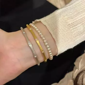 Средневековый матовый металлический браслет с цирконием и звездой, женский, индивидуальный, изысканный, элегантный, модный, универсальный браслет, ювелирное изделие