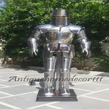 Средневековый носимый костюм рыцаря-крестоносца тамплиера, винтажный костюм с мечом