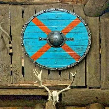 Средневековый подлинный Ролло Боевой Щит Викинга Стальной Носовой Шлем Викинга Рука