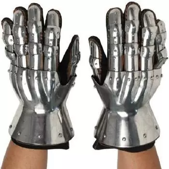 Средневековый ренессанс, аутентичные песочные часы крестоносцев 14-го века, 16 калибров, стальные рукавицы, реплики