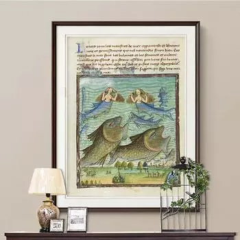 Средневековый Ретро Арт Принт Плакат Русалка Сирена Холст Картина Сказка Иллюстрация 21cm30cm NoFrame