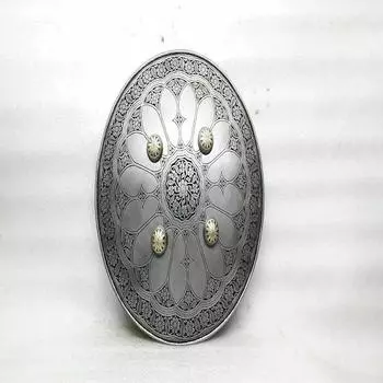 Средневековый ручной точеный могольский индо-персидский боевой щит Кинжал Шамширский топор.