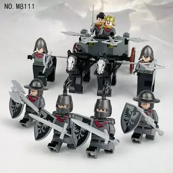 Средневековый рыцарь Черный Ястреб фигурка солдата строительные блоки детская игрушка